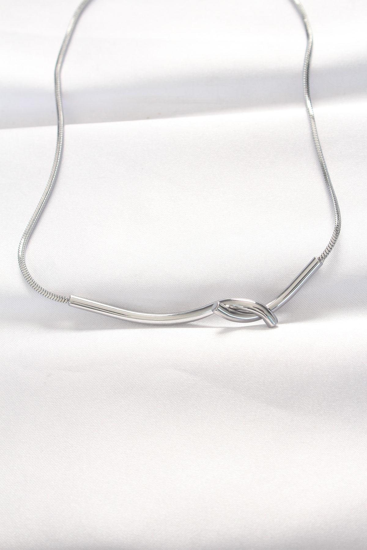 Çelik Silver Renk Kolye