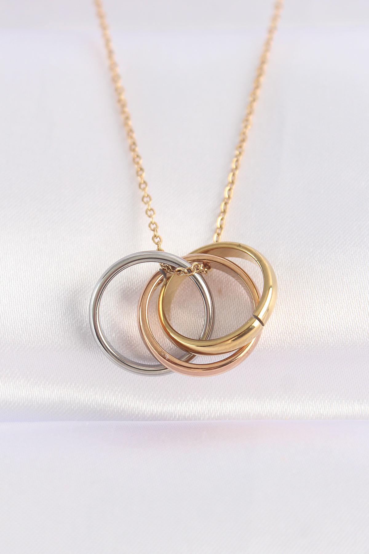 Çelik Zincir Çoklu Renk Cartier Model Kolye