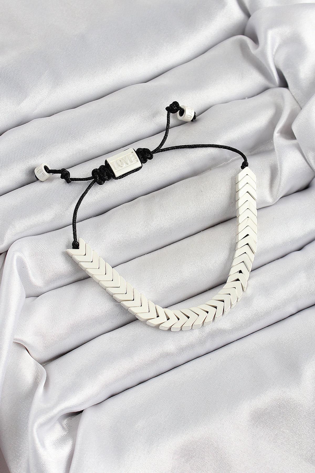 Pirinç Asansörlü Beyaz Juju Kadın Bileklik