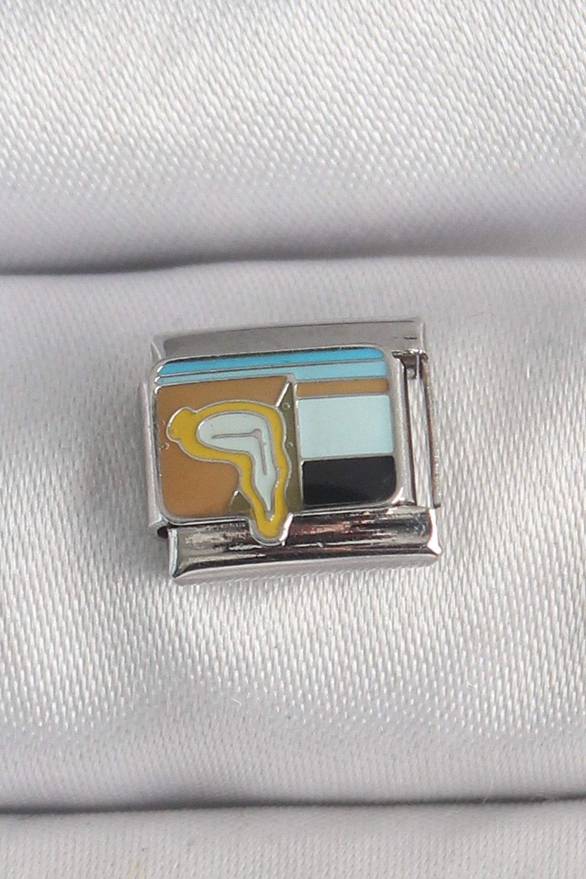 316L Çelik Gümüş Renk Renkli Portre Model Nomination Charm